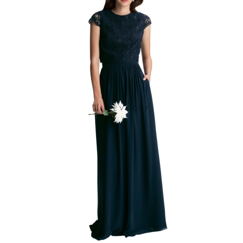 Levkoff Bridesmaids Prom Formal Blue Two Piece